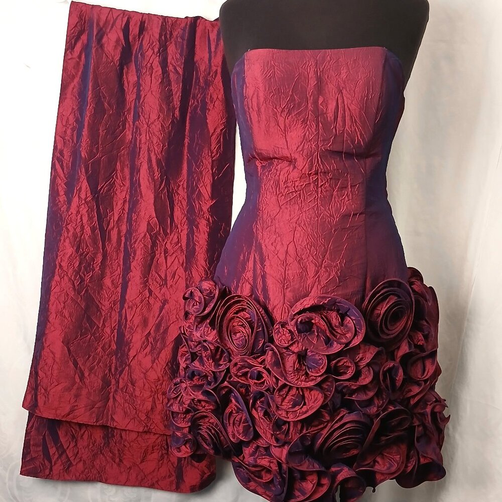 Party Dress with Flirty Flowers at Bottom, and Corset Lace-up at Back